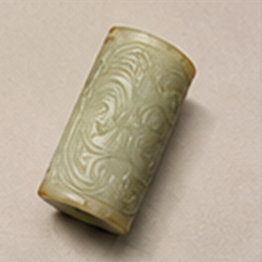 旧藏青白玉观音牌 · 手工雕制